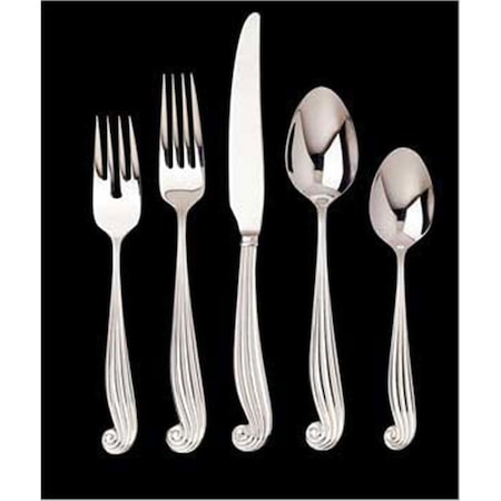 LaMer 5 Piece Place Setting - 18-10 Stainless Steel - All Bright Finish, 5PK
